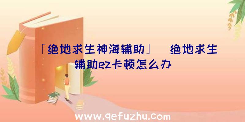 「绝地求生神海辅助」|绝地求生辅助ez卡顿怎么办